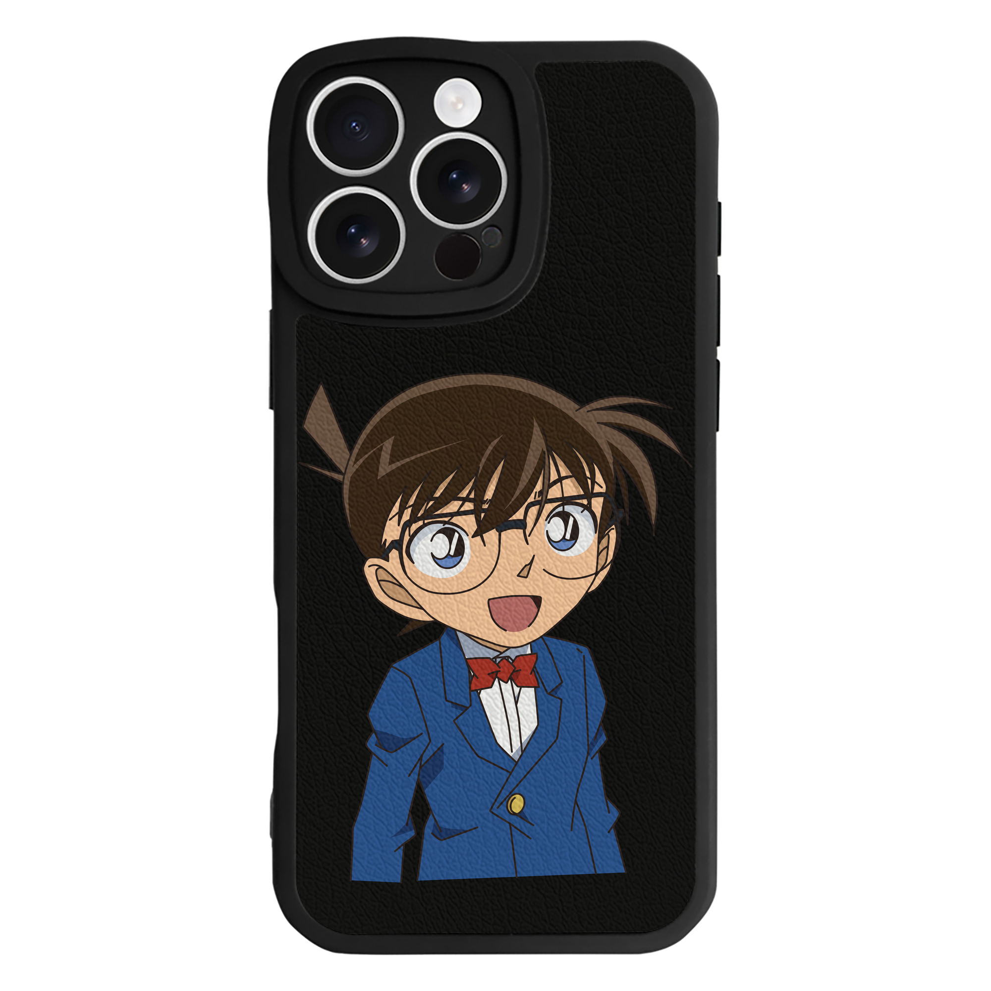 （画像用） 名探偵コナン 江戸川 コナン Detective Conan Conan Edogawa 【iPhone 16シリーズ対応】シリコンスマホケース（レザー調） 材質：シリコン